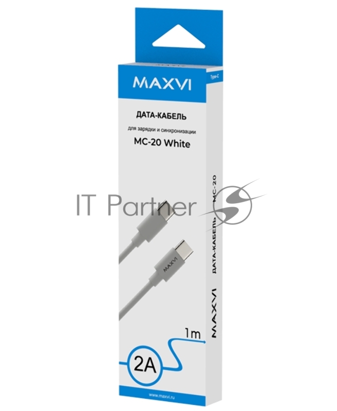 Кабель Maxvi MC-20 white Type-C - Type-C, 2A Описание: ток макс. нагрузки 2А, макс. напряжение 5V, длина кабеля 1м, материал PVC, белый