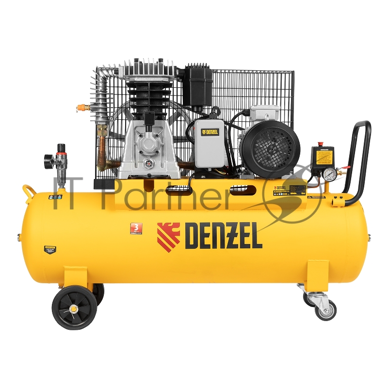 Компрессор воздушный рем. привод BCI4000-T/100, 4,0 кВт, 100 литров, 690 л/мин// Denzel