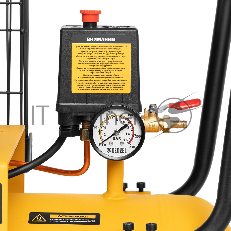 Компрессор воздушный рем. привод BCI4000-T/100, 4,0 кВт, 100 литров, 690 л/мин// Denzel