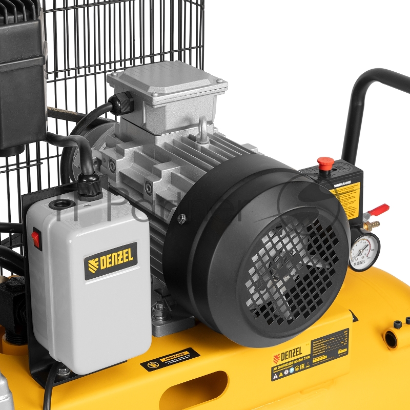 Компрессор воздушный рем. привод BCI4000-T/100, 4,0 кВт, 100 литров, 690 л/мин// Denzel