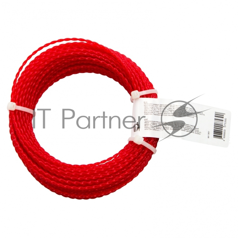 Леска для триммера овальная витая, 2,0 мм х 15 м, Россия// Сибртех