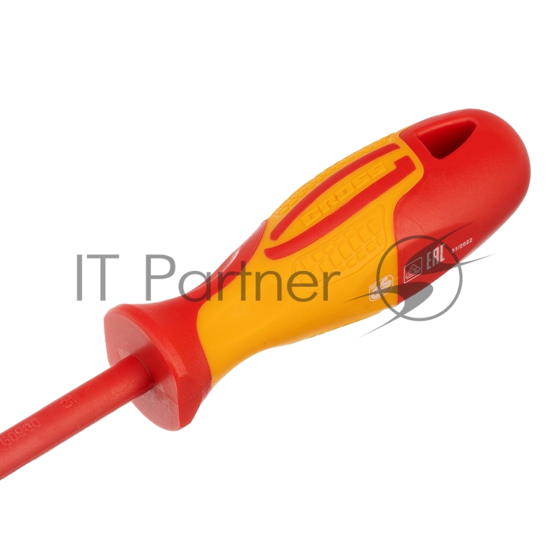 Отвертка диэлектрическая SL5,5х125 мм, CrMo, до 1000 В, двухкомпонентная рукоятка// Gross