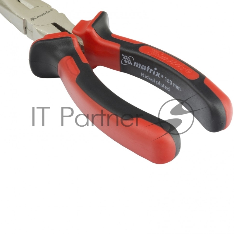 Длинногубцы NICKEL, 180 мм, прямые никелированные, двухкомпонентные рукоятки// Matrix