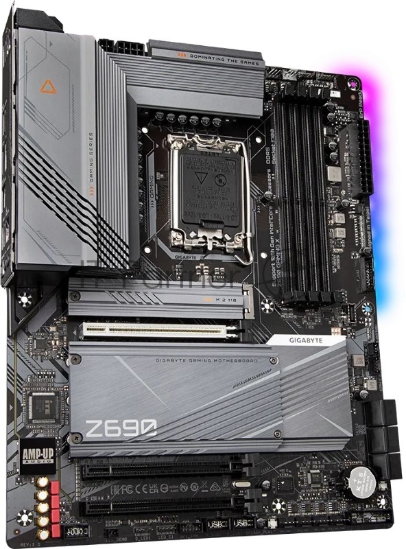 Материнская плата Gigabyte Z690 GAMING X, Socket 1700, Intel®Z690, 4xDDR5-4800, HDMI+DP, 3xPCI-Ex16, 6xSATA3(RAID 0/1/5/10), 4xM.2, 8Ch Audio, 2,5GbLan, (4+4)xUSB2.0, (5+2)xUSB3.2, (1+1)xUSB3.2 Type-C™, ATX, RTL