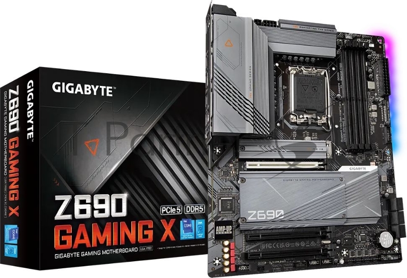 Материнская плата Gigabyte Z690 GAMING X, Socket 1700, Intel®Z690, 4xDDR5-4800, HDMI+DP, 3xPCI-Ex16, 6xSATA3(RAID 0/1/5/10), 4xM.2, 8Ch Audio, 2,5GbLan, (4+4)xUSB2.0, (5+2)xUSB3.2, (1+1)xUSB3.2 Type-C™, ATX, RTL