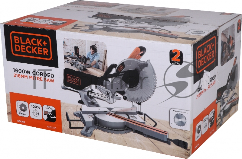 Торцовочная пила Black+Decker BDKITBES7002D 1600Вт 4800об/мин d=216мм