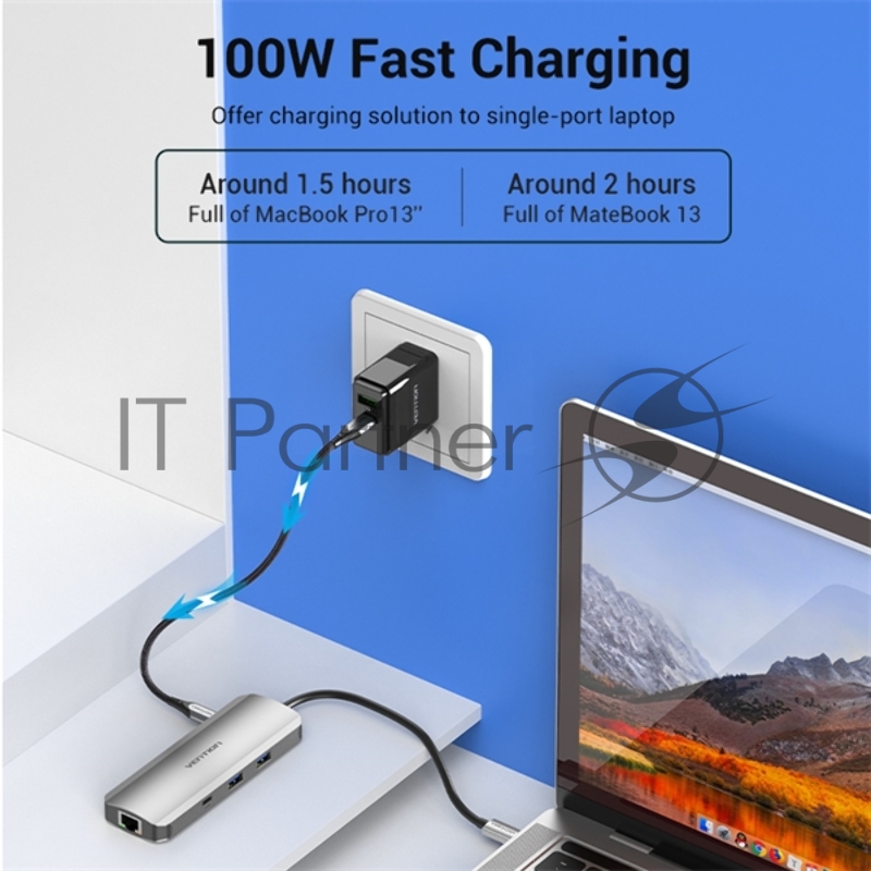 Хаб Vention Multi-function USB-C to HDMI/USB-C Gen 1/USB3.0x2/RJ45/SD/TF/TRRS 3.5mm/PD Docking Station 0.15M Gray Aluminum Alloy Type