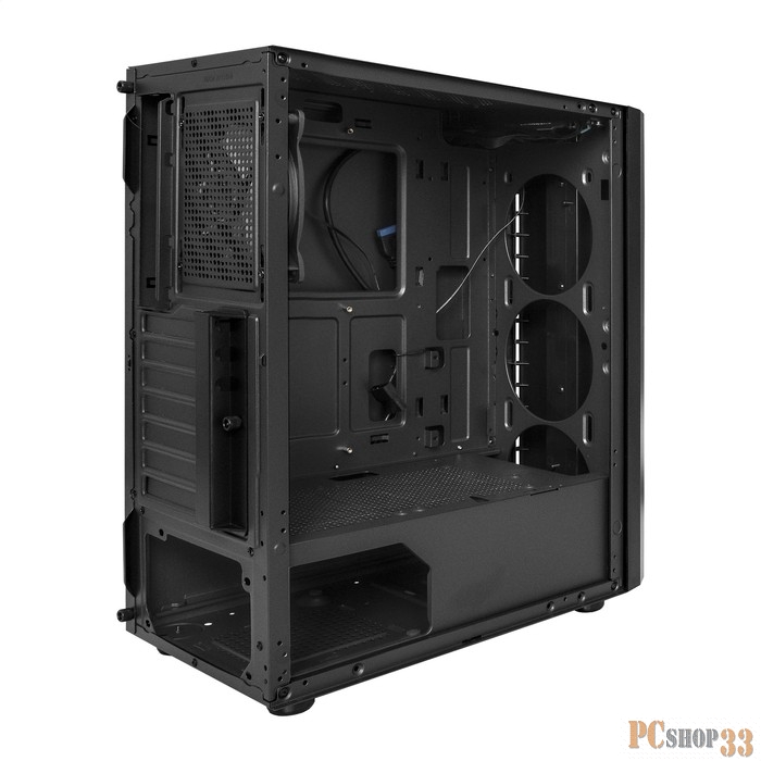 Корпус Miditower ExeGate EVO-5020-NPX600 (ATX, 600NPX 12см, с окном, 1*USB+1*USB3.0, HD аудио, 1 вент. 12см с RGB подсветкой)