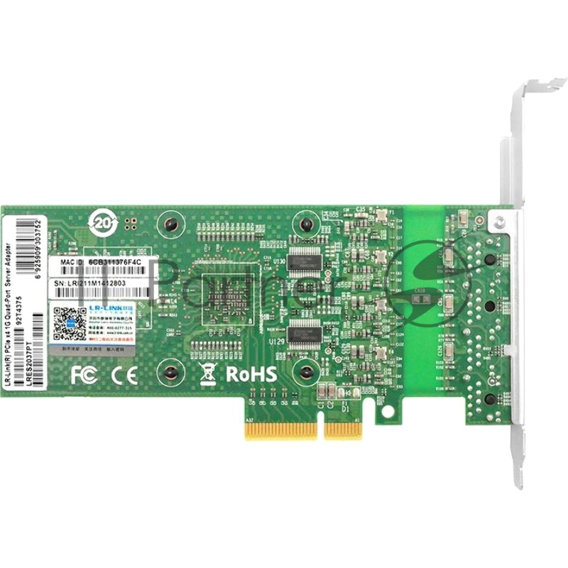 Сетевая карта PCIe x4 1G Quad Port Copper Network Card in 2U Length, Intel i211 based