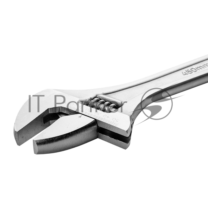 Разводной ключ Deli DL018A 18 Длина: 450 мм. Регулируемый размер зажима: 0-55 мм. Кованая специальная инструментальная сталь. Хромированная отделка.