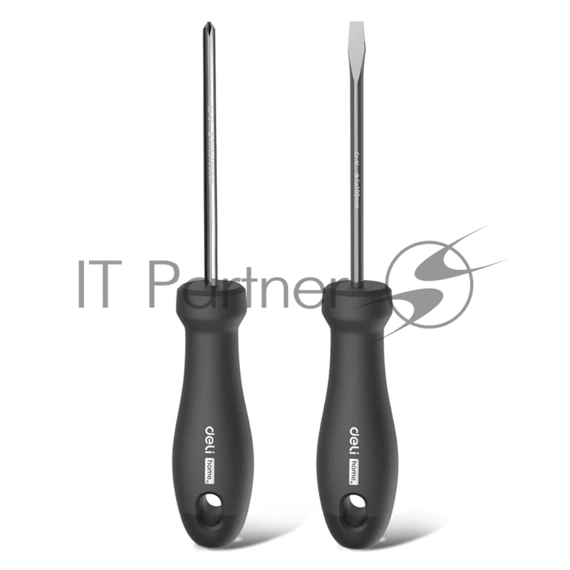 Набор отверток Home Series Deli HT1002 2шт SL5x100+PH1x100 Эксклюзивный дизайн. Рукоятка из высококачественного софттач пластика