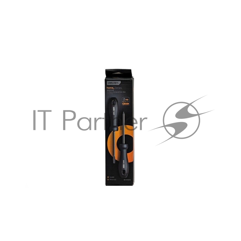 Набор отверток Home Series Deli HT1002 2шт SL5x100+PH1x100 Эксклюзивный дизайн. Рукоятка из высококачественного софттач пластика