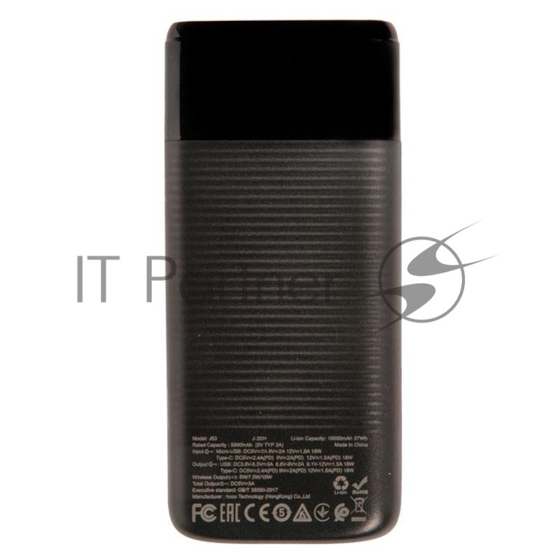 Внешний аккумулятор HOCO J63 Velocity PD+QC3.0 wireless charging power bank(10000mAh), черный