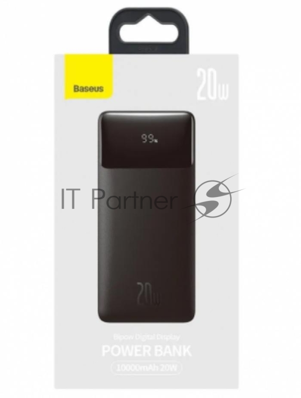 Внешний аккумулятор BASEUS Bipow Digital Display 20W, 3.0A (10000 mAh), черный