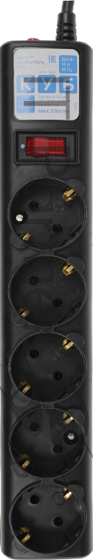 Ф-удлинитель, PC 3м, 5р, черн. 10А, UPS(C14), SPG5-В3