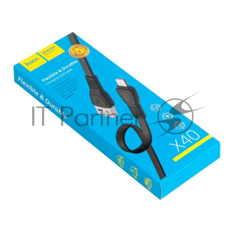 Кабель USB HOCO X40 Noah charging data cable for Lightning, черный