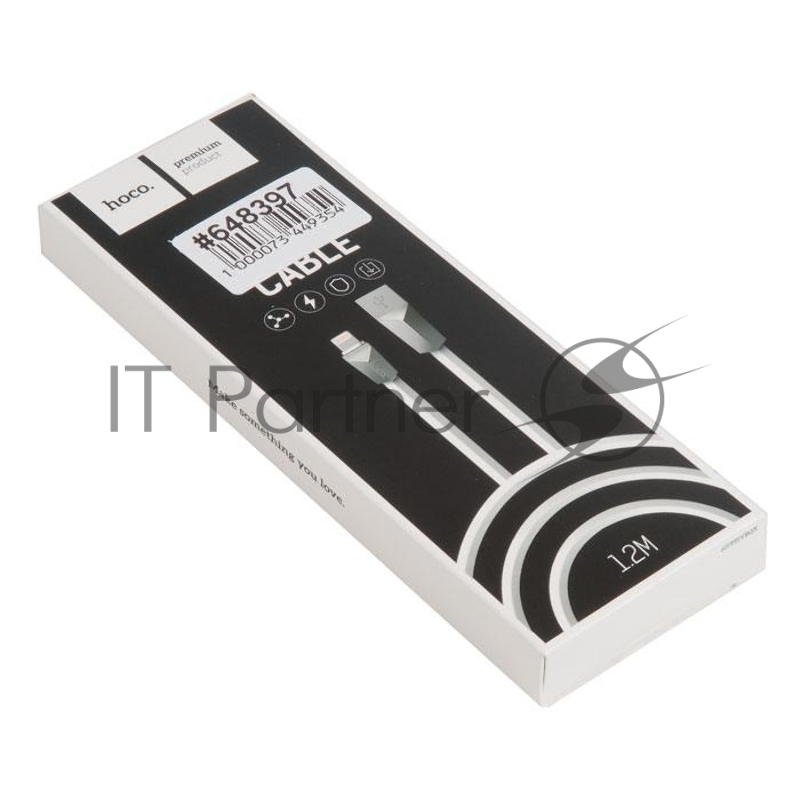 Кабель USB HOCO x4 Zinc для Lightning, 2.4А, длина 1.2м, белый