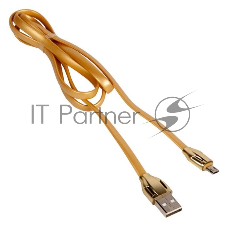 Кабель USB 2.0A REMAX micro Laser LED RC-035m 1м, золотой