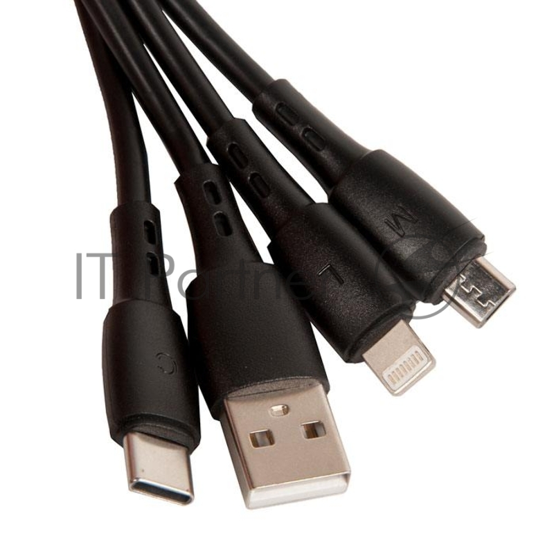 Кабель USB BOROFONE BX71 Shengda для Lightning, Micro USB, Type-C, 2.0A, длина 1м, черный