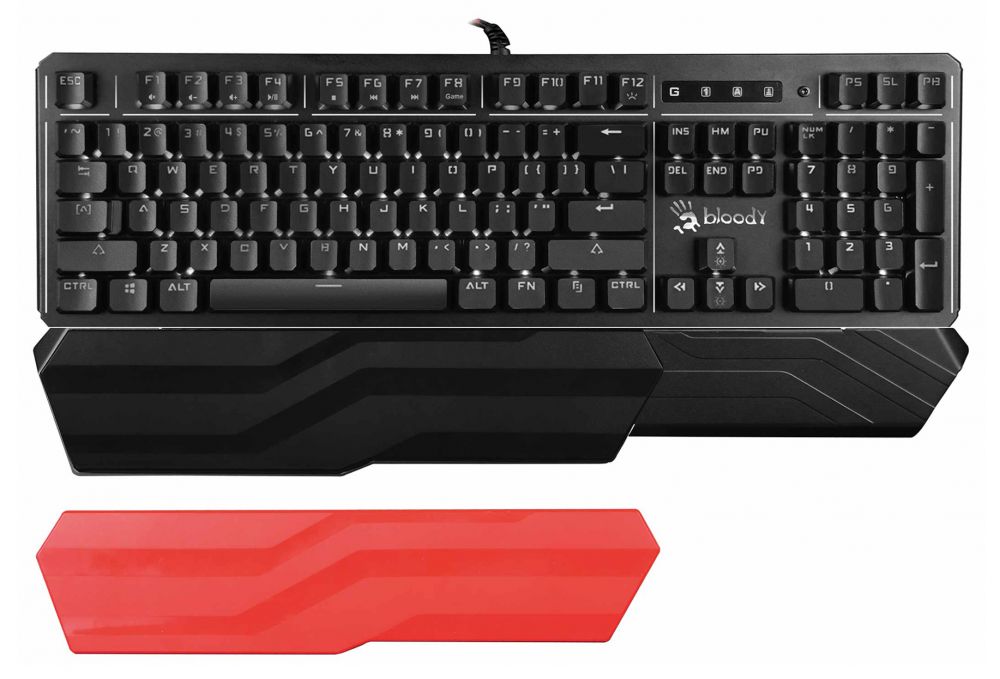 Клавиатура A4 B975 механическая черный USB Gamer LED (подставка для запястий)
