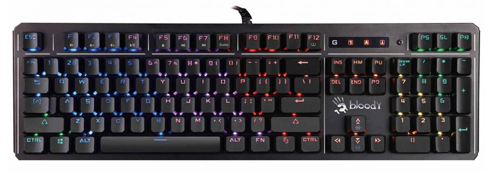 Клавиатура A4 B975 механическая черный USB Gamer LED (подставка для запястий)