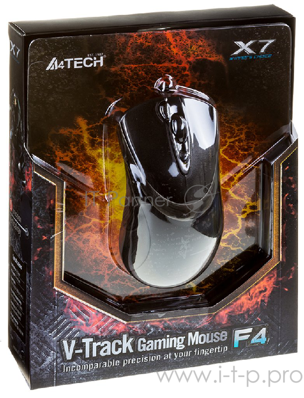 Мышь игровая A4Tech F4 V-Track / USB Gaming / Wired / Black
