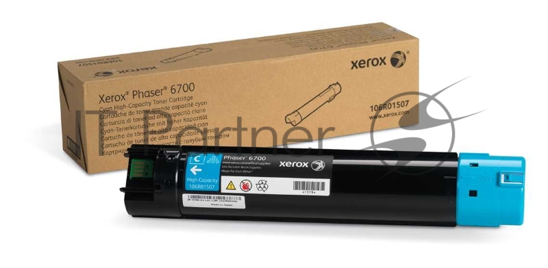 Тонер картридж 106R01507 повышенной емкости для Xerox Phaser 6700, голубой, 12000 стр