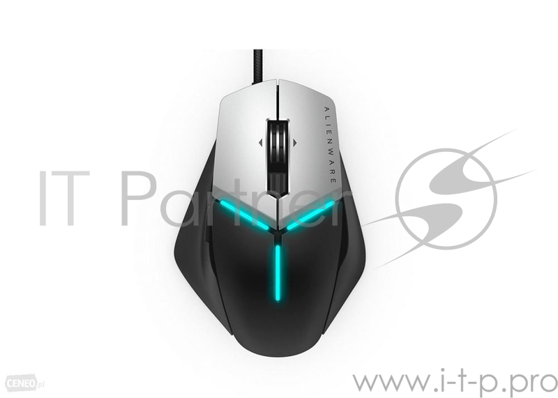 Мышь Dell AW958 Alienware Elite Gaming серый/черный оптическая (12000dpi) USB игровая для ноутбука (