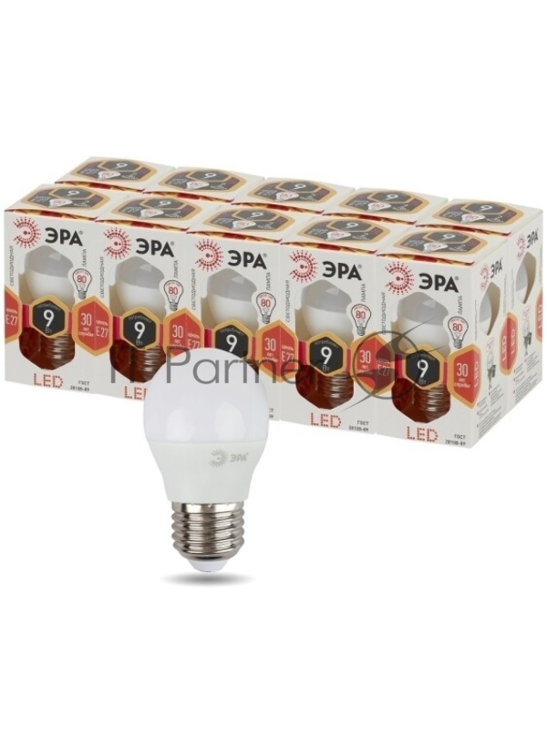 Лампа светодиодная ЭРА LED smd P45-9w-827-E27