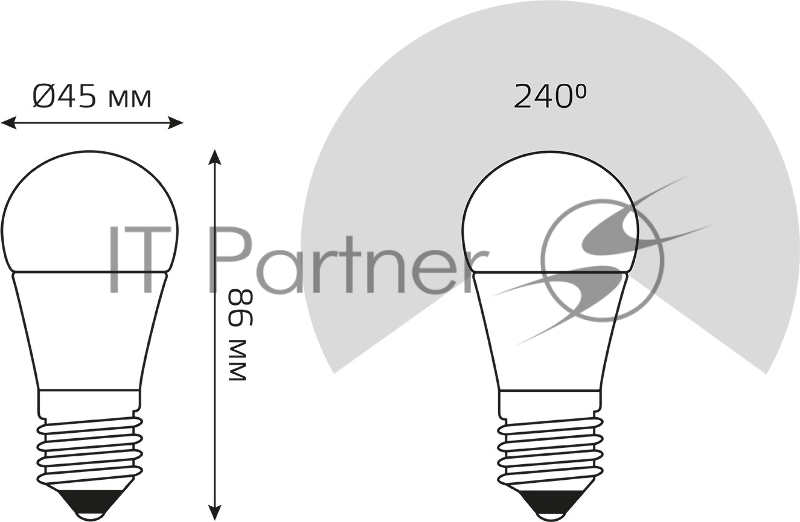 Лампа светодиодная Led Globe-dim E27 7Вт 3000К диммируемая Gauss 105102107-D