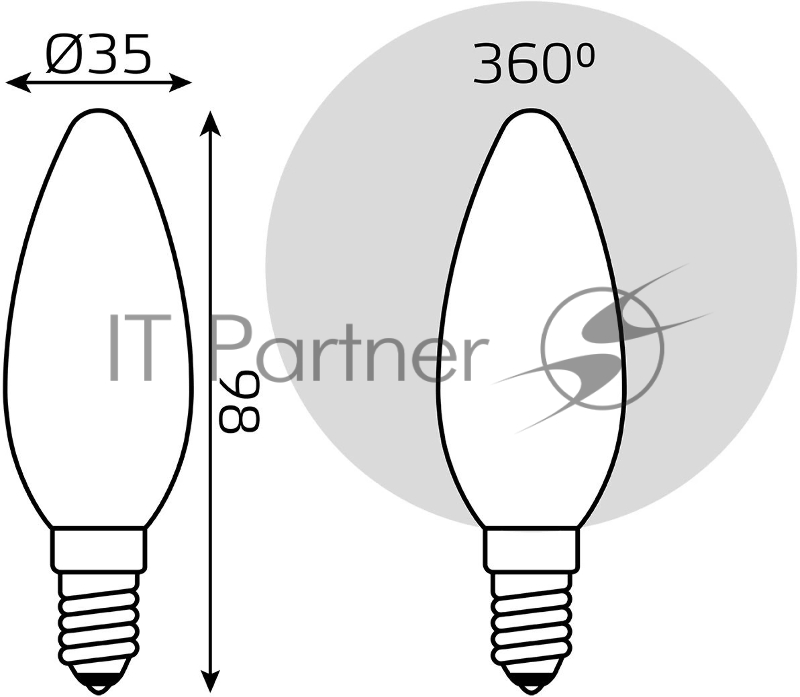 Лампа LED Gauss Filament Свеча 9W 610lm 4100К Е14 milky диммируемая 1/10/50 103201209-D
