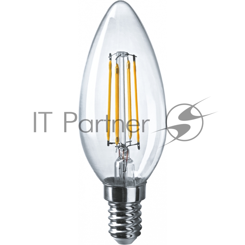 Лампа светодиодная филаментная 80 897 OLL-F-C35-12-230-4K-E14 12Вт свеча прозрачная 4000К нейтр. бел. E14 1200лм 220-240В ОНЛАЙТ 80897