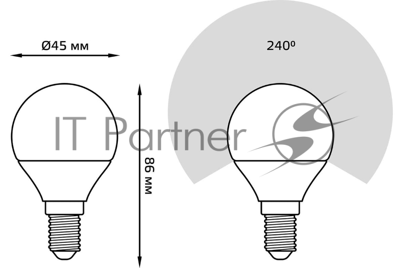 Лампа Шар 7W 590lm 6500К E14 диммируемая LED