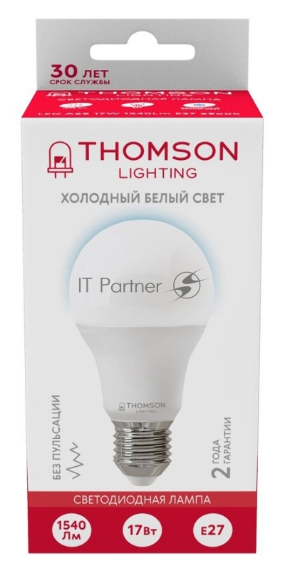 Лампа LED Thomson E27, груша, 17Вт, 6500К, белый холодный, TH-B2306, 1 шт.
