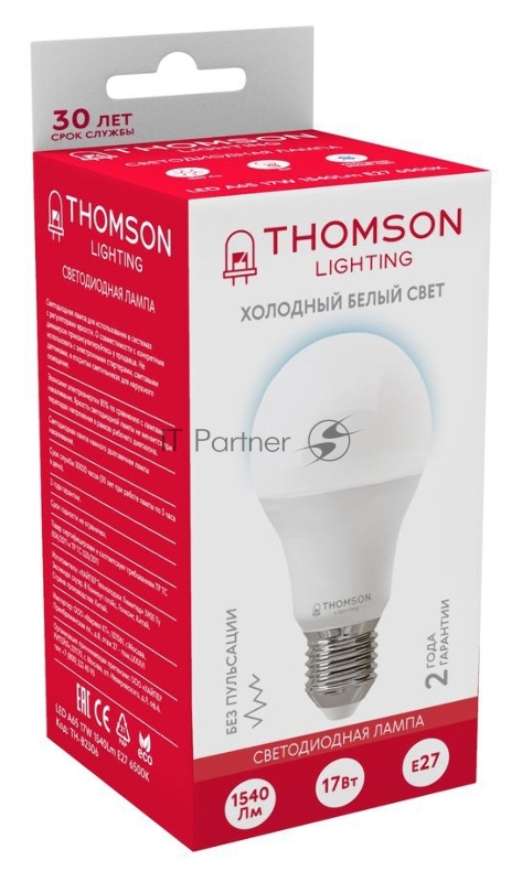 Лампа LED Thomson E27, груша, 17Вт, 6500К, белый холодный, TH-B2306, 1 шт.