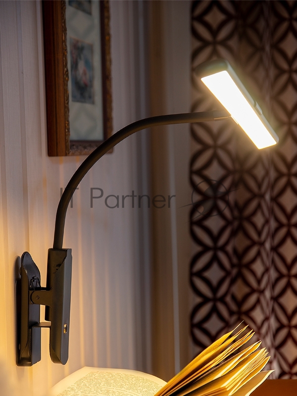 Светильник Lucia FLEX Accu Clip (L555) настольный на прищепке черный 10Вт