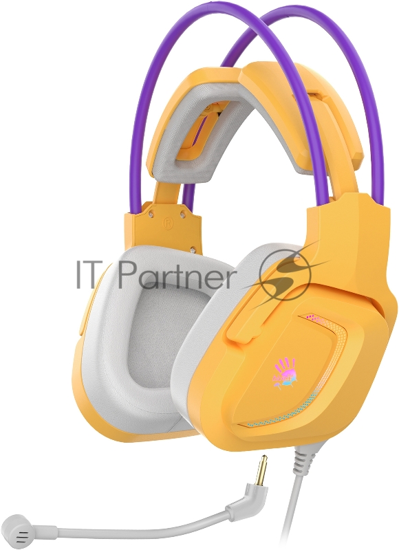 Наушники с микрофоном A4Tech Bloody G575 желтый/фиолетовый (G575 /ROYAL VIOLET/ USB)