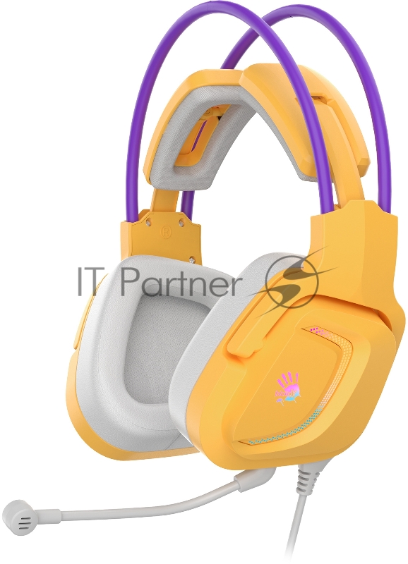 Наушники с микрофоном A4Tech Bloody G575 желтый/фиолетовый (G575 /ROYAL VIOLET/ USB)
