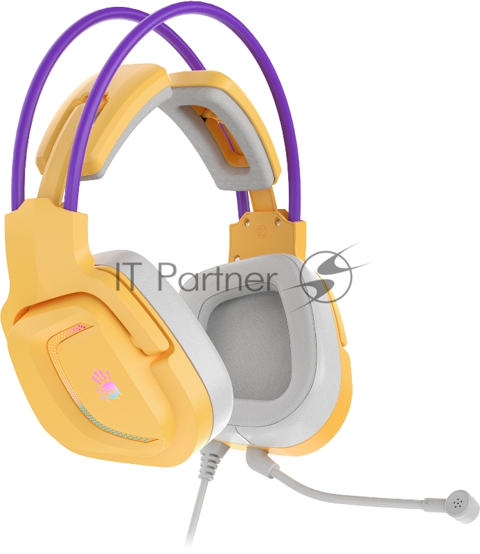 Наушники с микрофоном A4Tech Bloody G575 желтый/фиолетовый (G575 /ROYAL VIOLET/ USB)