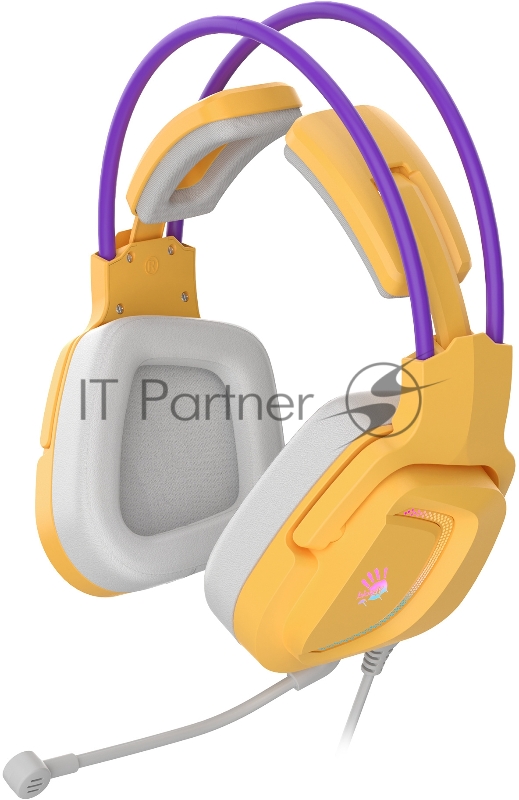 Наушники с микрофоном A4Tech Bloody G575 желтый/фиолетовый (G575 /ROYAL VIOLET/ USB)