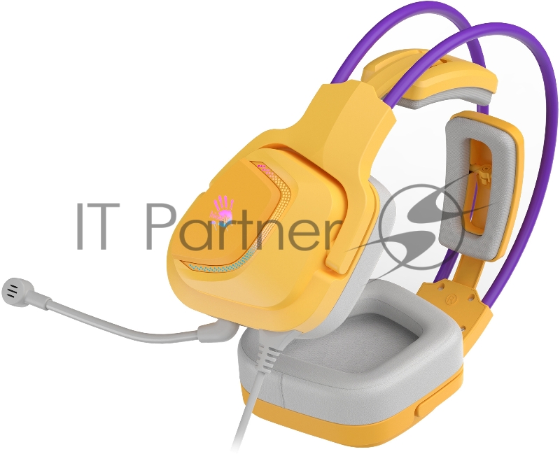 Наушники с микрофоном A4Tech Bloody G575 желтый/фиолетовый (G575 /ROYAL VIOLET/ USB)