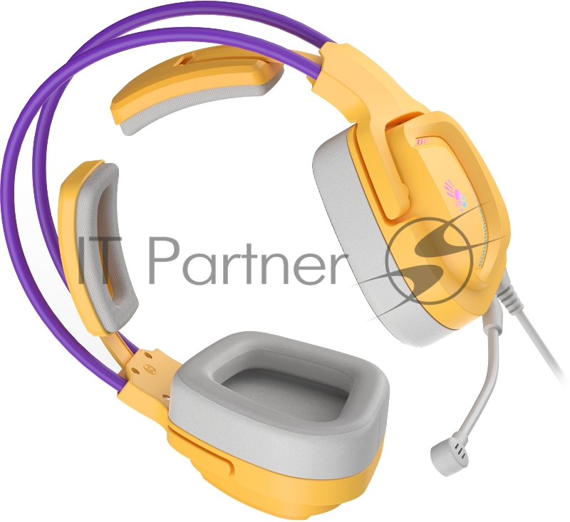 Наушники с микрофоном A4Tech Bloody G575 желтый/фиолетовый (G575 /ROYAL VIOLET/ USB)