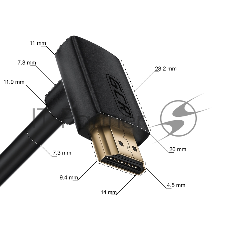 Кабель GCR 1.5m HDMI 2.0, M/M верхний угол, черный нейлон, HDR 4:2:2, Ultra HD, 4K 60 fps 60Hz/5K*30Hz, 3D, AUDIO, 18.0 Гбит/с, 28/28 AWG, GCR-53292 GCR Кабель 1.5m HDMI 2.0, M/M верхний угол, черный нейлон, HDR 4:2:2, Ultra HD, 4K 60 fps 60Hz/5K*30H