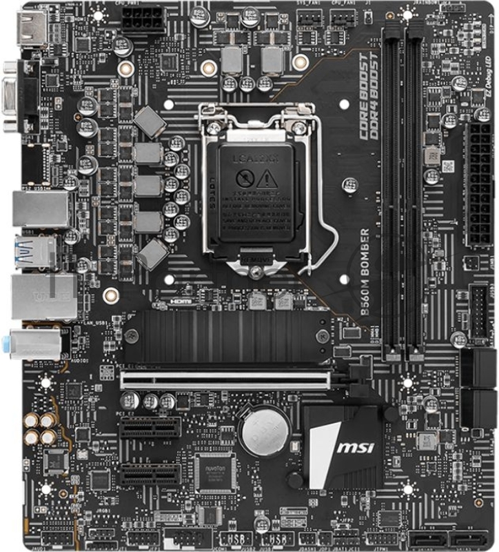 Материнская плата MSI B560M BOMBER Soc-1200 Intel B560 2xDDR4 mATX AC`97 8ch(7.1) 2.5Gg+VGA+HDMI White Box