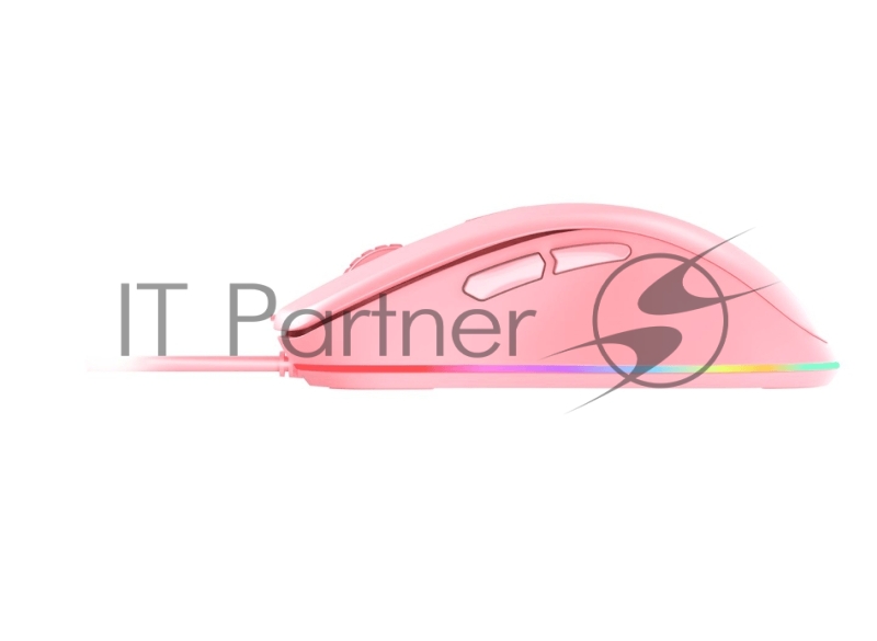 Мышь игровая проводная Dareu EM908 Pink (розовый), DPI 600-10000, подсветка RGB, USB кабель 1,8м, размер 122.36x66.79x39.83мм