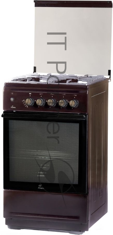 Плита Газовая Flama N FG 24239 B коричневый (стеклянная крышка) реш.чугун