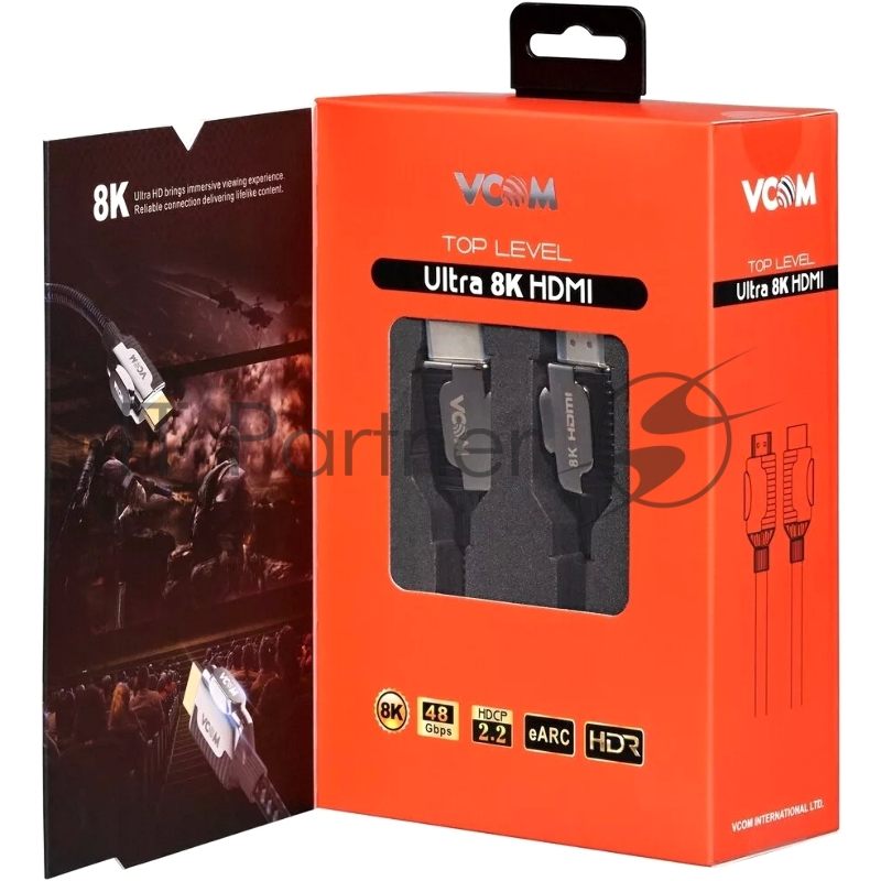 Кабель VCOM CG864-0.5M HDMI 19M/M,ver. 2.1, 8K@60 Hz 0.5m VCOM <CG864-0.5M>