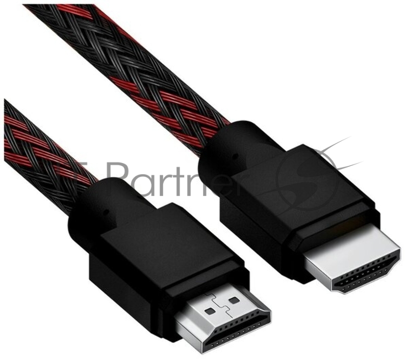 Кабель 1.5m HDMI 2.0, BICOLOR черно-красный нейлон, Ultra HD, 4K 60 fps 60Hz/5K*30Hz, 3D, AUDIO, 18.0 Гбит/с, 28AWG