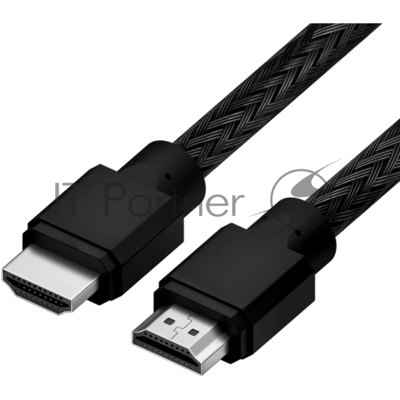 Кабель 2.0m HDMI 2.0, черный нейлон, Ultra HD, 4K 60 fps 60Hz/5K*30Hz, 3D, AUDIO, 18.0 Гбит/с