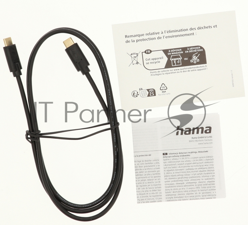 Кабель Hama H-201589 00201589 ver2.0 USB Type-C-USB Type-C 1м черный